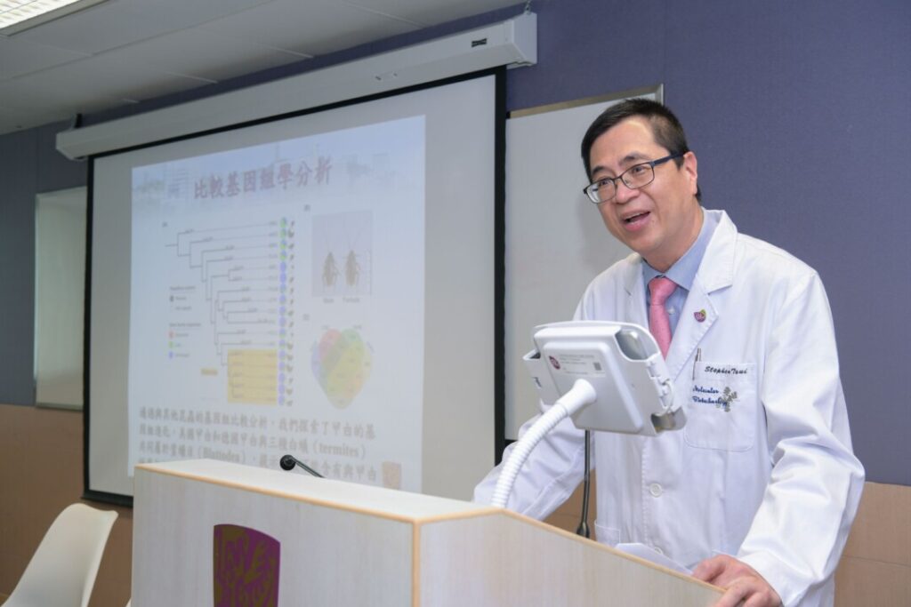 中大醫學院生物醫學學院教授徐國榮自2018年起，與泰國專家合作研究曱甴基因組學和過敏症。