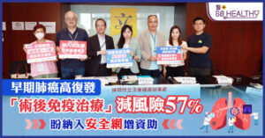 早期肺癌手術後復發率高達7成半 病友長期憂慮 「術後免疫治療」復發相對風險減半 冀納入安全網 長遠減輕醫療負擔