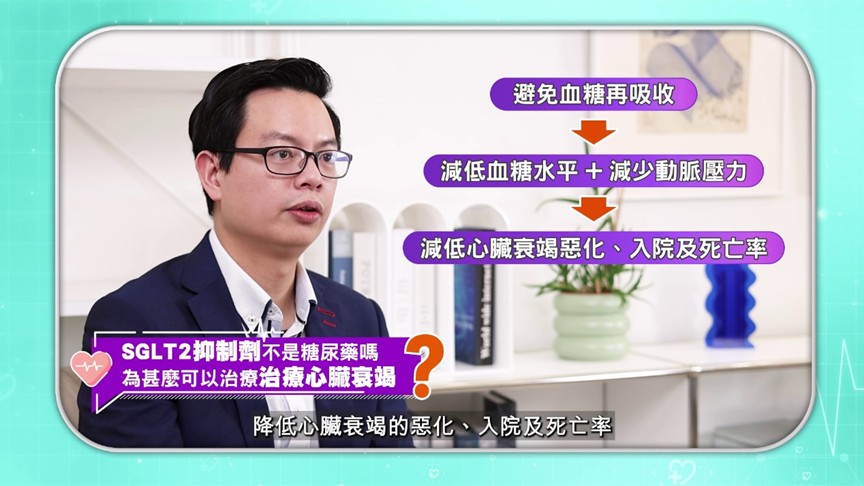 SGLT2抑制劑可以改善心臟功能,減低心臟衰竭惡化的可能