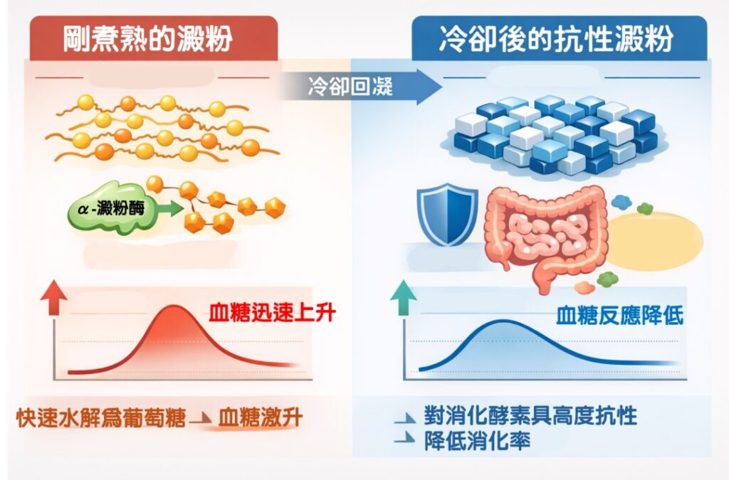 冷飯冷蕃薯不是減肥神器，卻可以妙用。懂得善用澱粉的冷卻反應，就能讓日常主食吃得更聰明、腸道更健康，血糖也更穩定。
