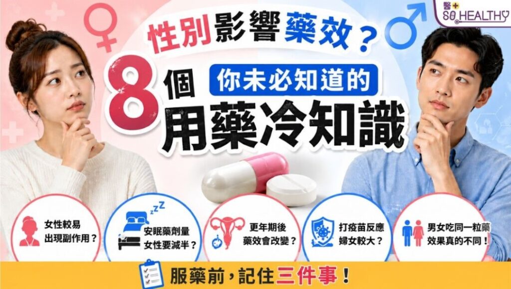 男人同女人，食同一粒藥，效果竟然可以唔一樣？